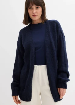 bonprix bonprix Jerséis|Ropa De Punto>Chaqueta holgada de punto grueso Azul marino