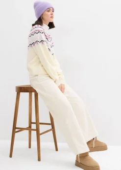 Mujer bonprix bonprix Chaqueta holgada de punto con patrón nórdico