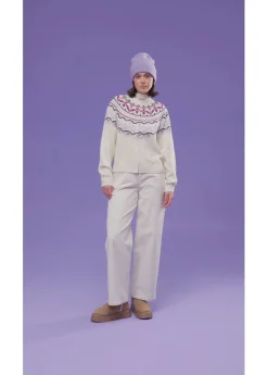 Mujer bonprix bonprix Chaqueta holgada de punto con patrón nórdico