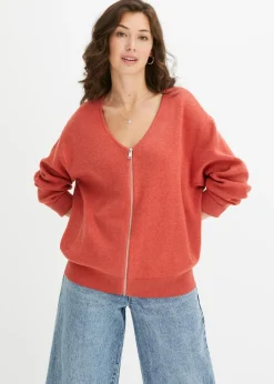 bonprix bonprix Jerséis|Ropa De Punto>Chaqueta holgada de punto ruibarbo moteado