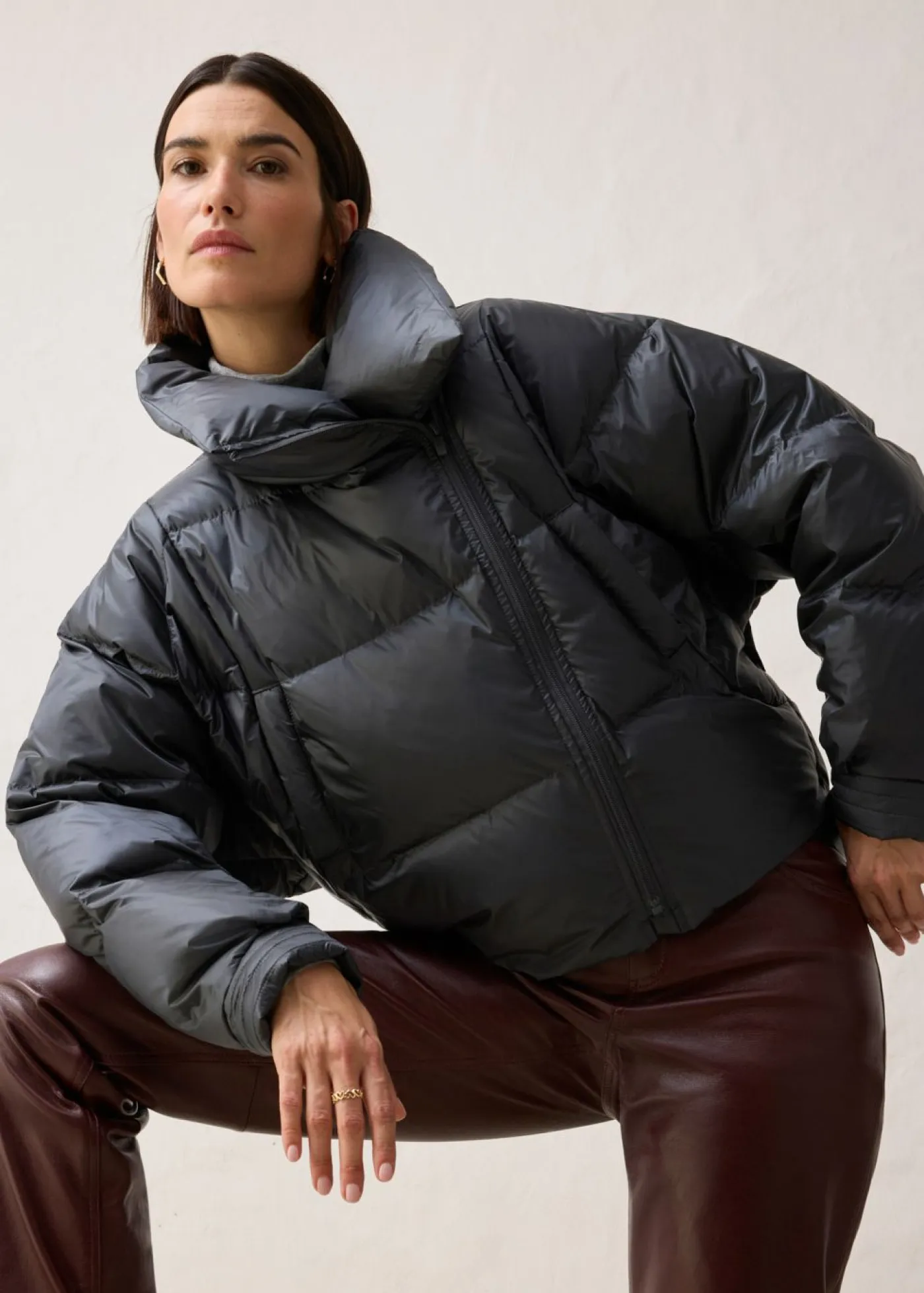 bonprix bonprix Premium|Chaquetas Y Abrigos>Chaqueta impermeable con plumón reciclado antracita