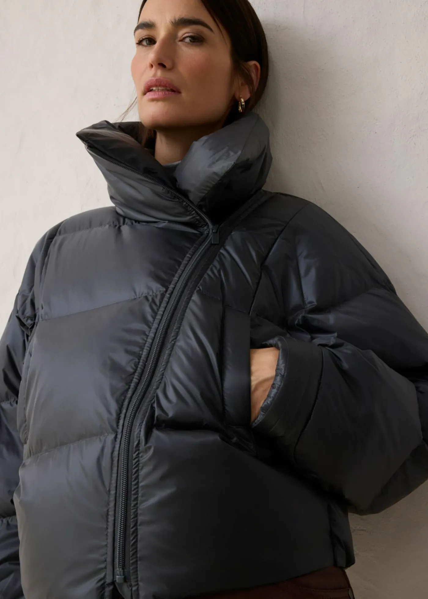 bonprix bonprix Premium|Chaquetas Y Abrigos>Chaqueta impermeable con plumón reciclado antracita