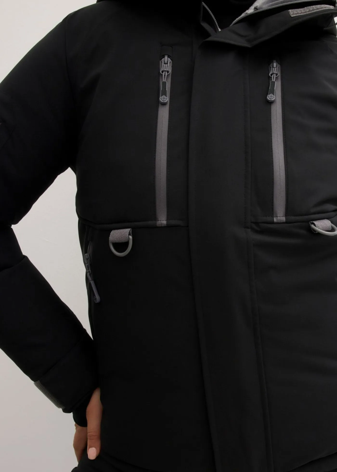 bonprix bonprix Ropa Para El Aire Libre|Ropa Deportiva>Chaqueta impermeable de esquí con protector antinieve Negro