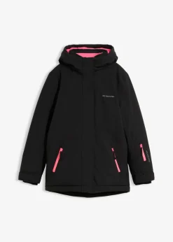bonprix bonprix Ropa 9 A 16 Años·Chaquetas Y Outdoor>Chaqueta impermeable de esquí con detalles deportivos Negro-rosa neón