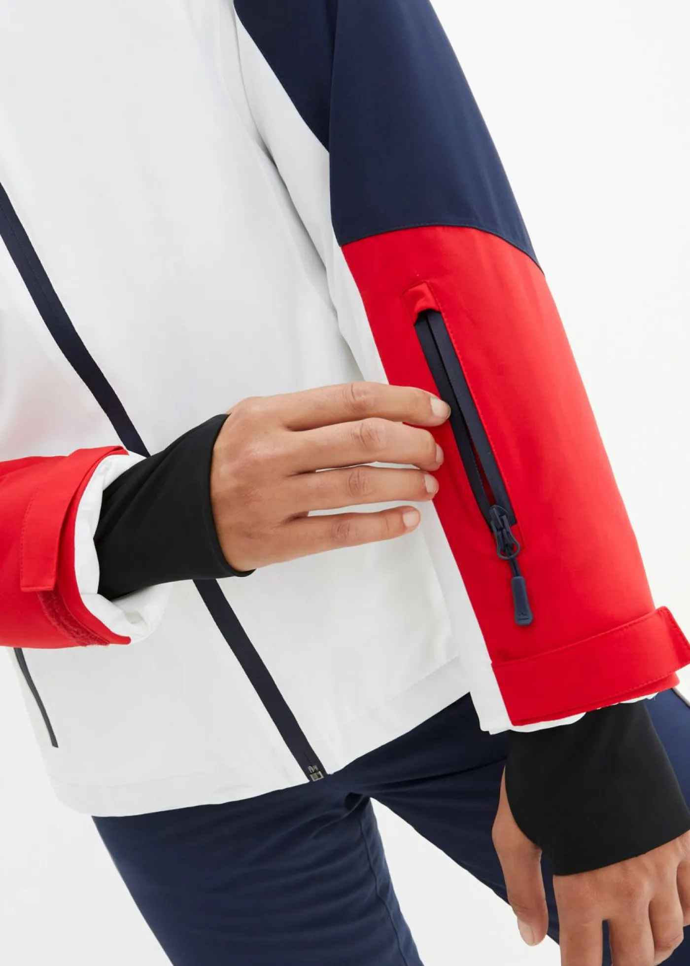 bonprix bonprix Ropa Para El Aire Libre|Ropa Deportiva>Chaqueta impermeable de esquí con aberturas de ventilación blanco-azul marino