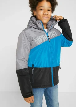 Niños bonprix bonprix Chaqueta impermeable de invierno con capucha y diseño en color block