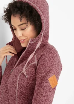 Mujer bonprix bonprix Chaqueta larga de forro polar con capucha