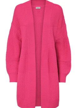 bonprix bonprix Jerséis|Ropa De Punto>Chaqueta larga de punto fucsia