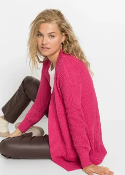 bonprix bonprix Jerséis|Ropa De Punto>Chaqueta larga de punto fucsia