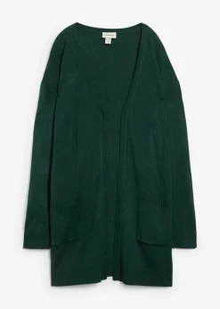 bonprix bonprix Básicos|Jerséis>Chaqueta larga de punto Verde intenso