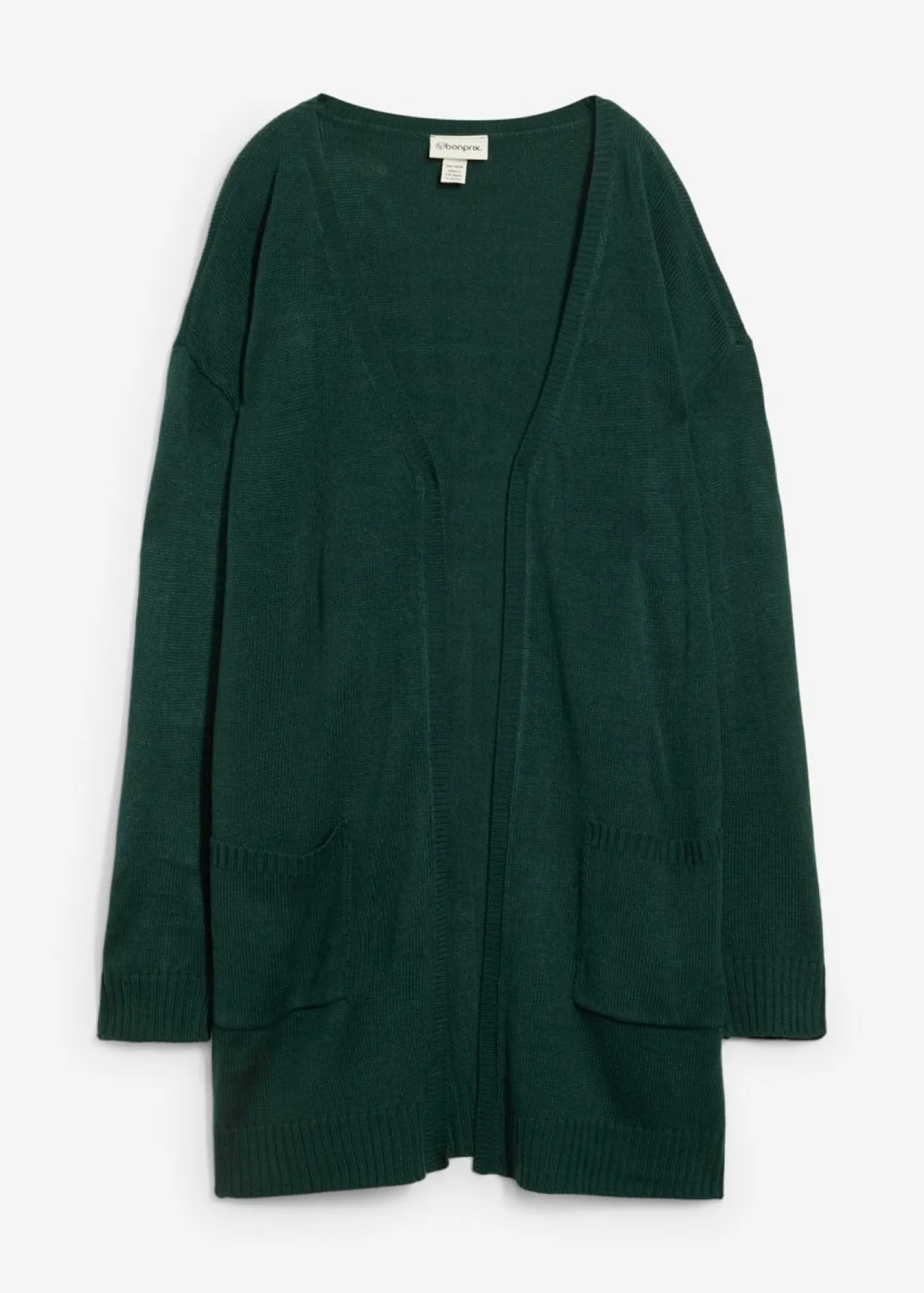 bonprix bonprix Básicos|Jerséis>Chaqueta larga de punto Verde intenso