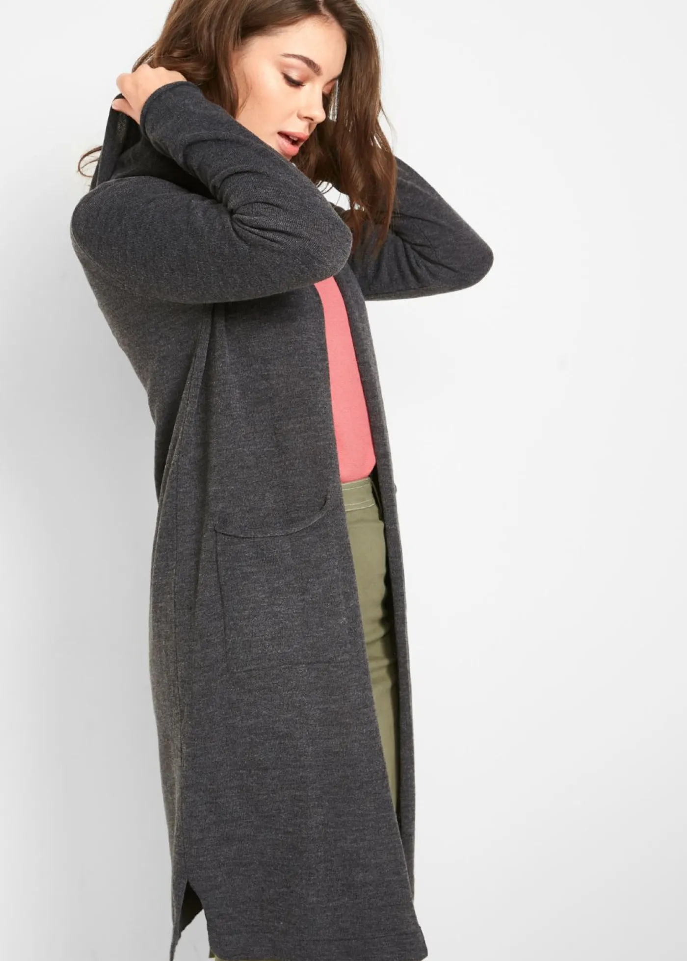 Mujer bonprix bonprix Chaqueta larga de punto con capucha