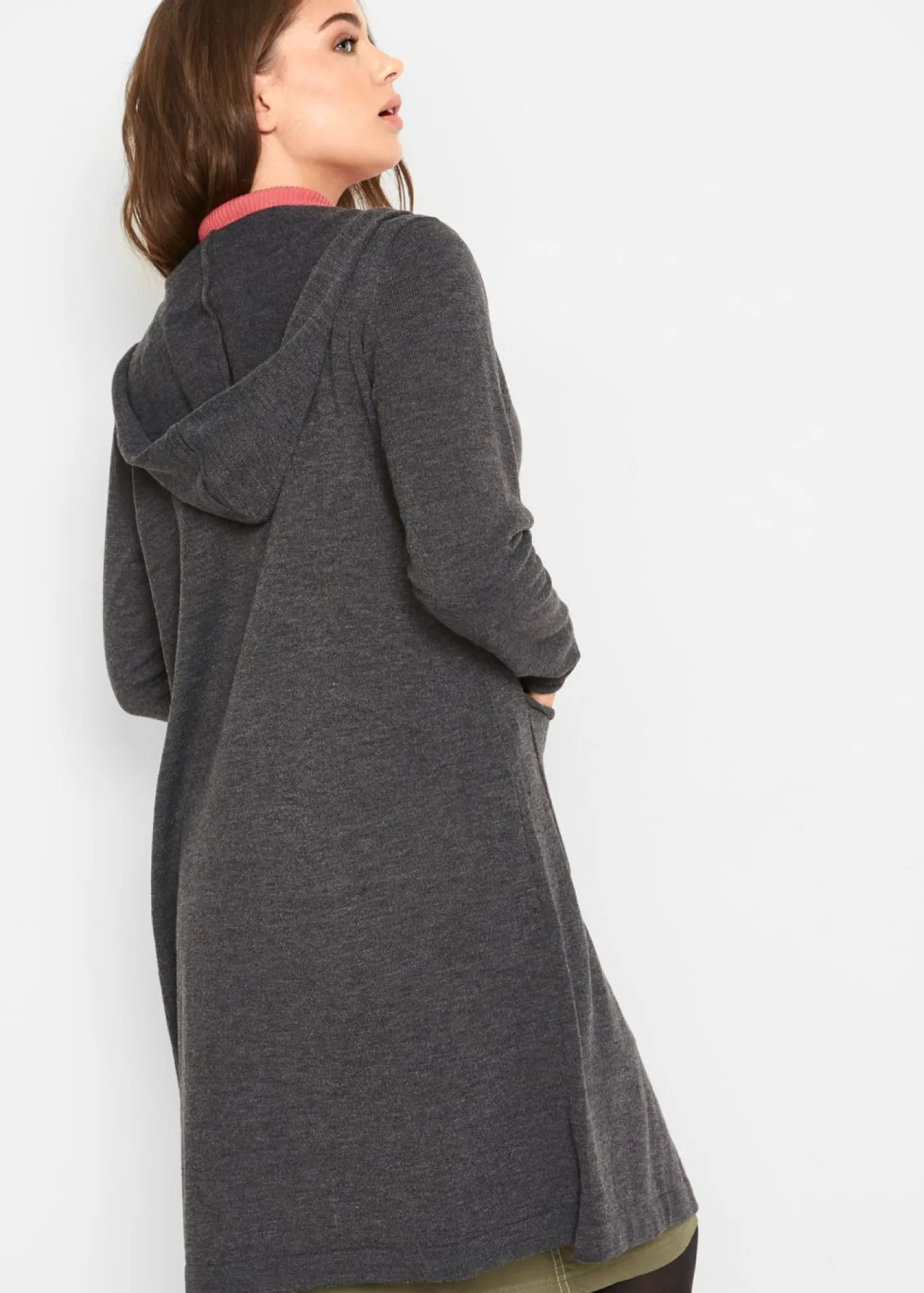 Mujer bonprix bonprix Chaqueta larga de punto con capucha