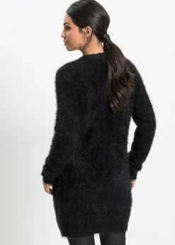 Mujer bonprix bonprix Chaqueta larga de punto con aspecto mullido