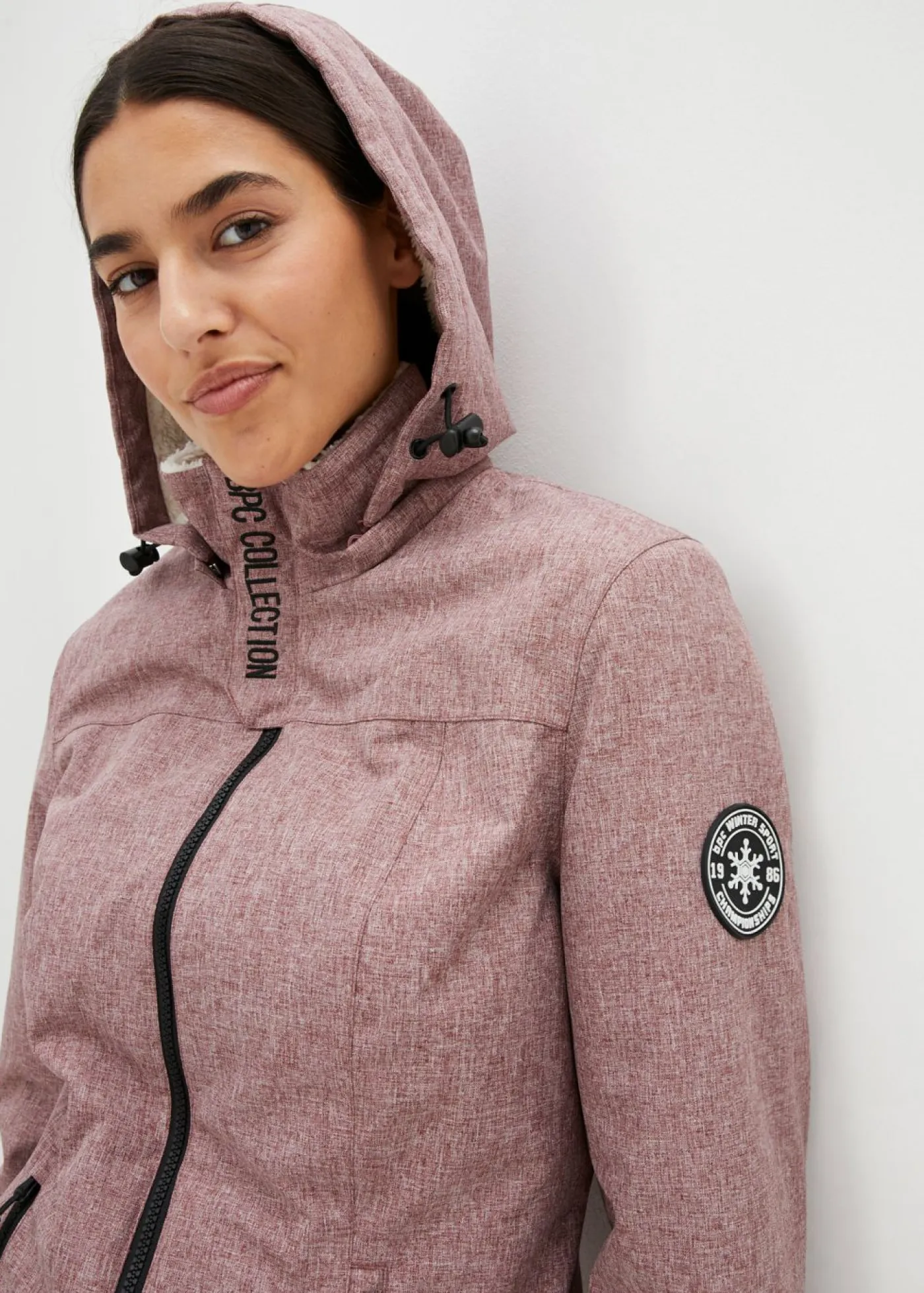 bonprix bonprix Chaquetas Y Abrigos>Chaqueta larga funcional impermeable para exteriores con forro polar Burdeos moteado