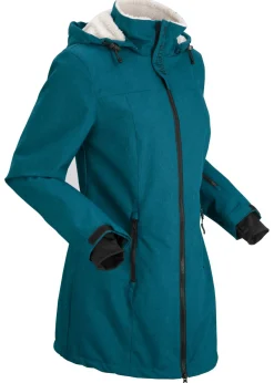 bonprix bonprix Chaquetas Y Abrigos>Chaqueta larga funcional impermeable para exteriores con forro polar verde azulado moteado
