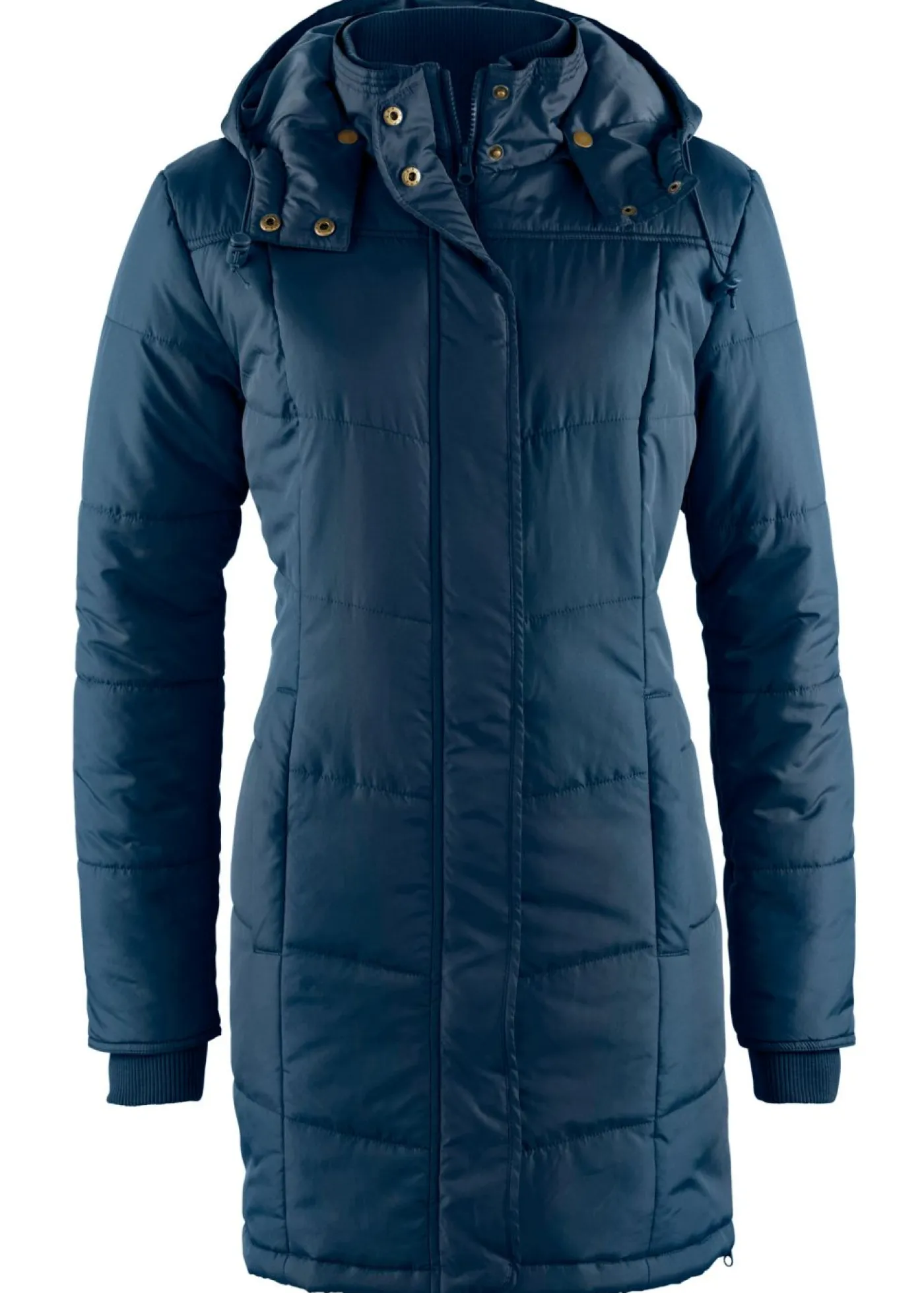 Mujer bonprix bonprix Chaqueta larga guateada con cuello y capucha