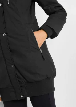 Mujer bonprix bonprix Chaqueta larga guateada con capucha