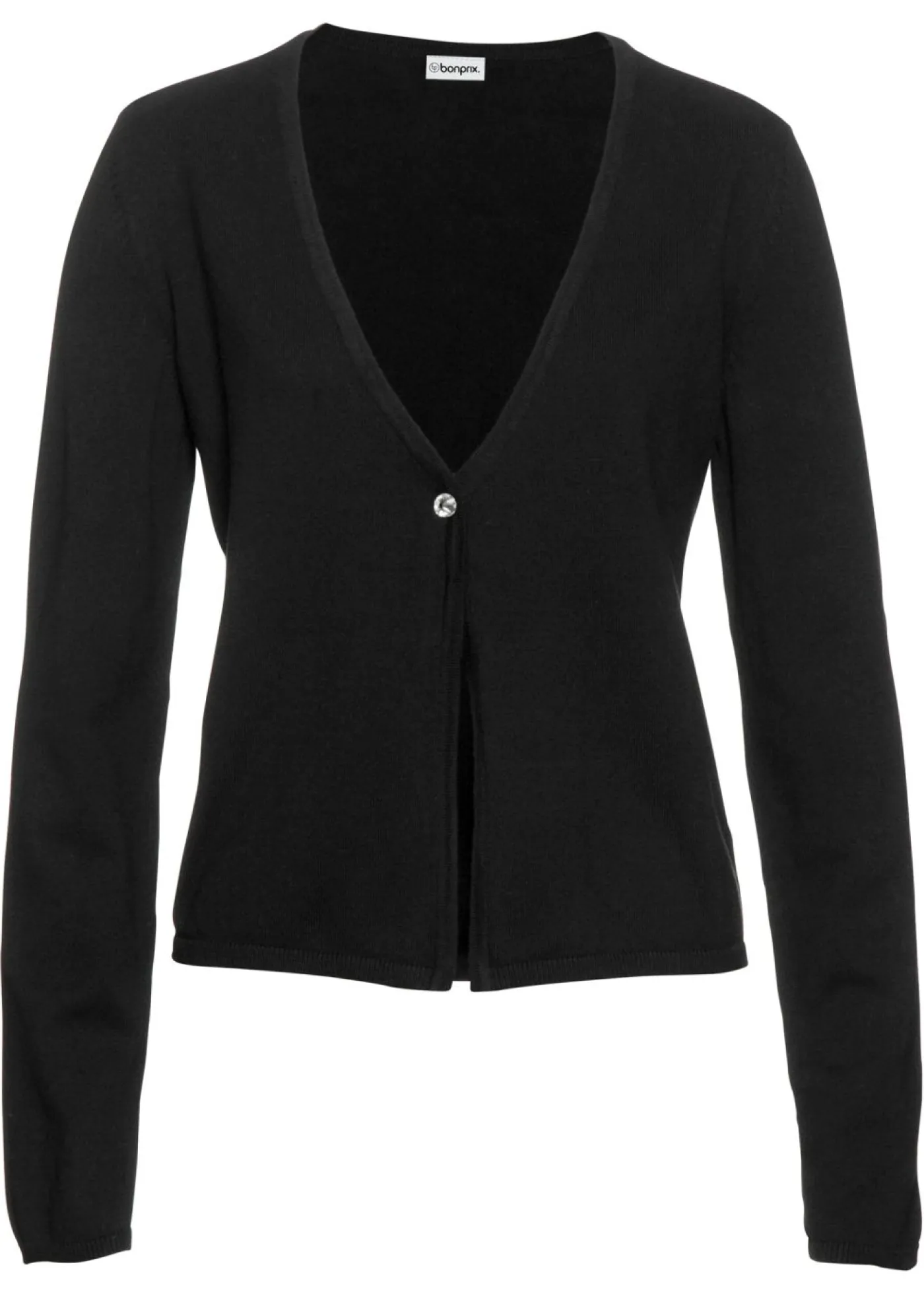 bonprix bonprix Jerséis|Ropa De Punto>Chaqueta lisa de punto fino Negro