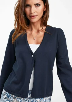 Mujer bonprix bonprix Chaqueta lisa de punto fino