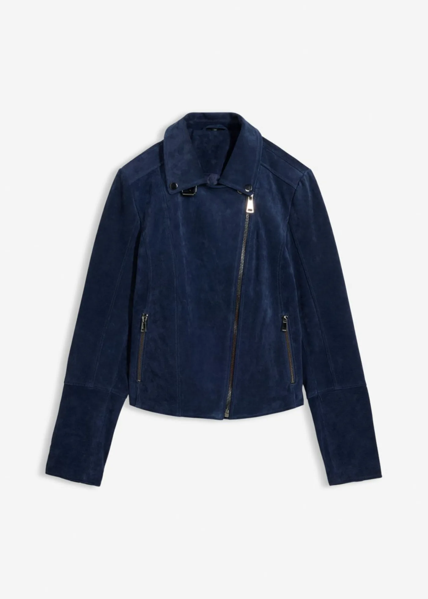 bonprix bonprix Premium|Chaquetas Y Abrigos>Chaqueta motera de ante Azul marino