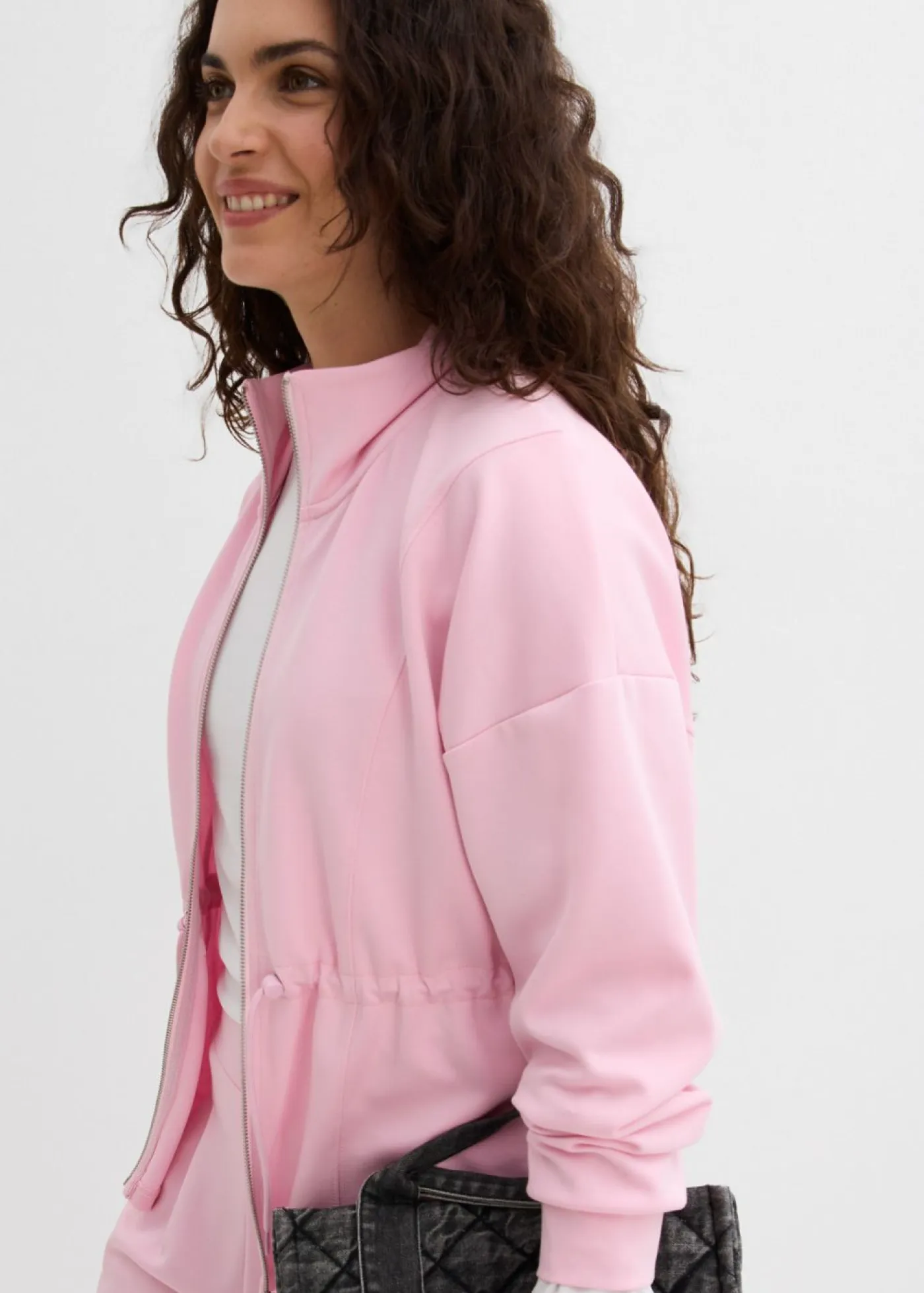 bonprix bonprix Ropa Cómoda|Camisetas>Chaqueta oversize de neopreno suave rosa cristal