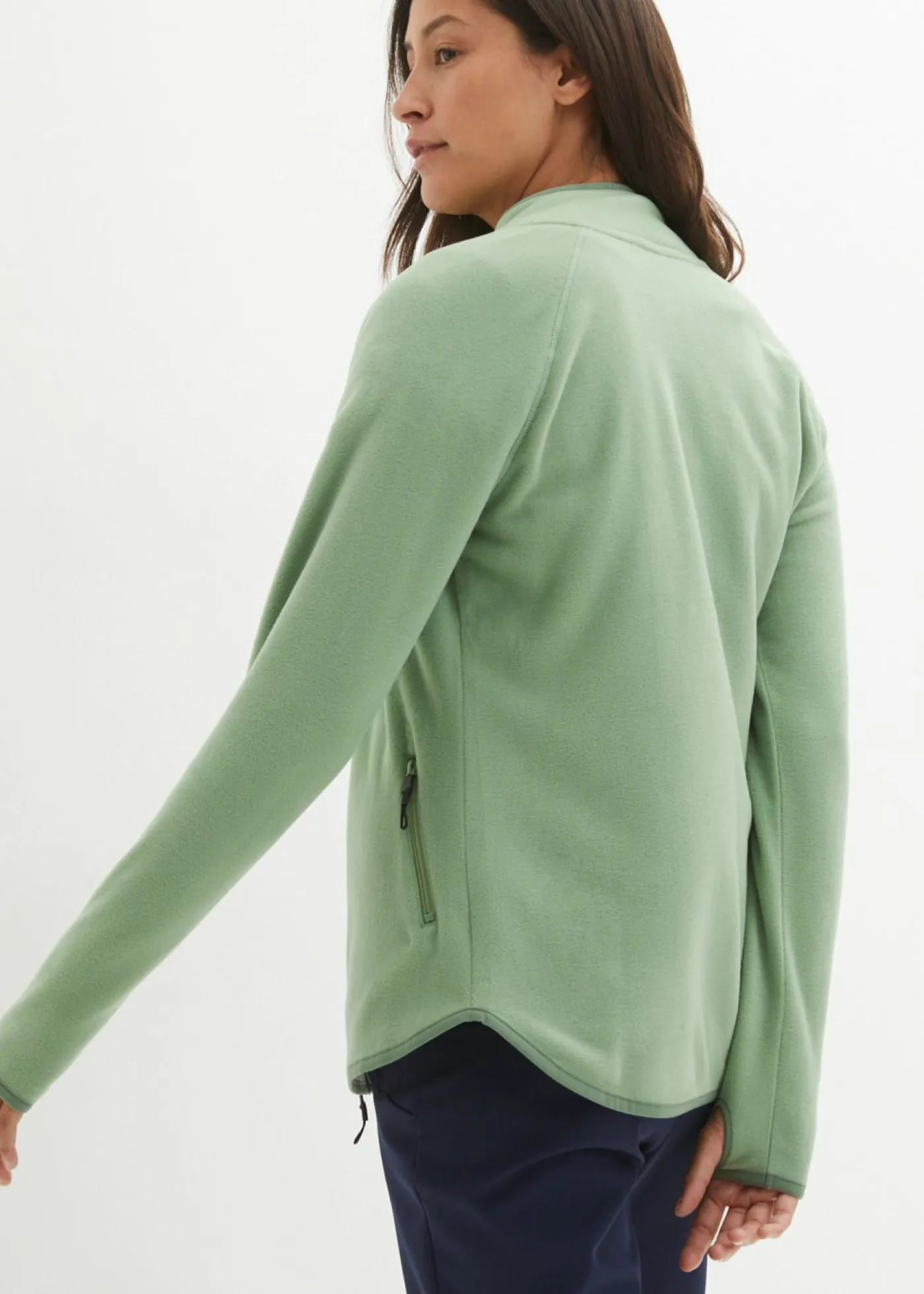 bonprix bonprix Ropa Térmica|Ropa Cómoda>Chaqueta polar con bolsillos con cremallera Verde pino