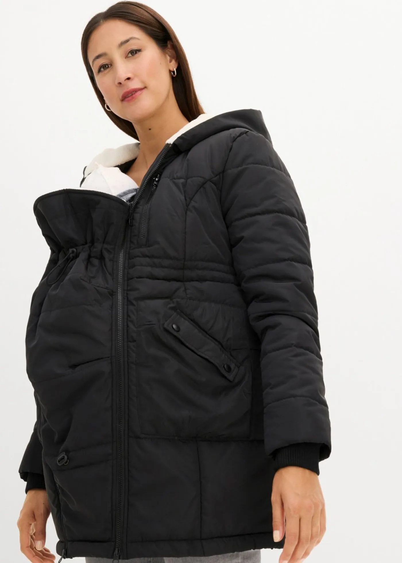 bonprix bonprix Premamá>Chaqueta premamá 3 en 1 con inserto de porteo Negro