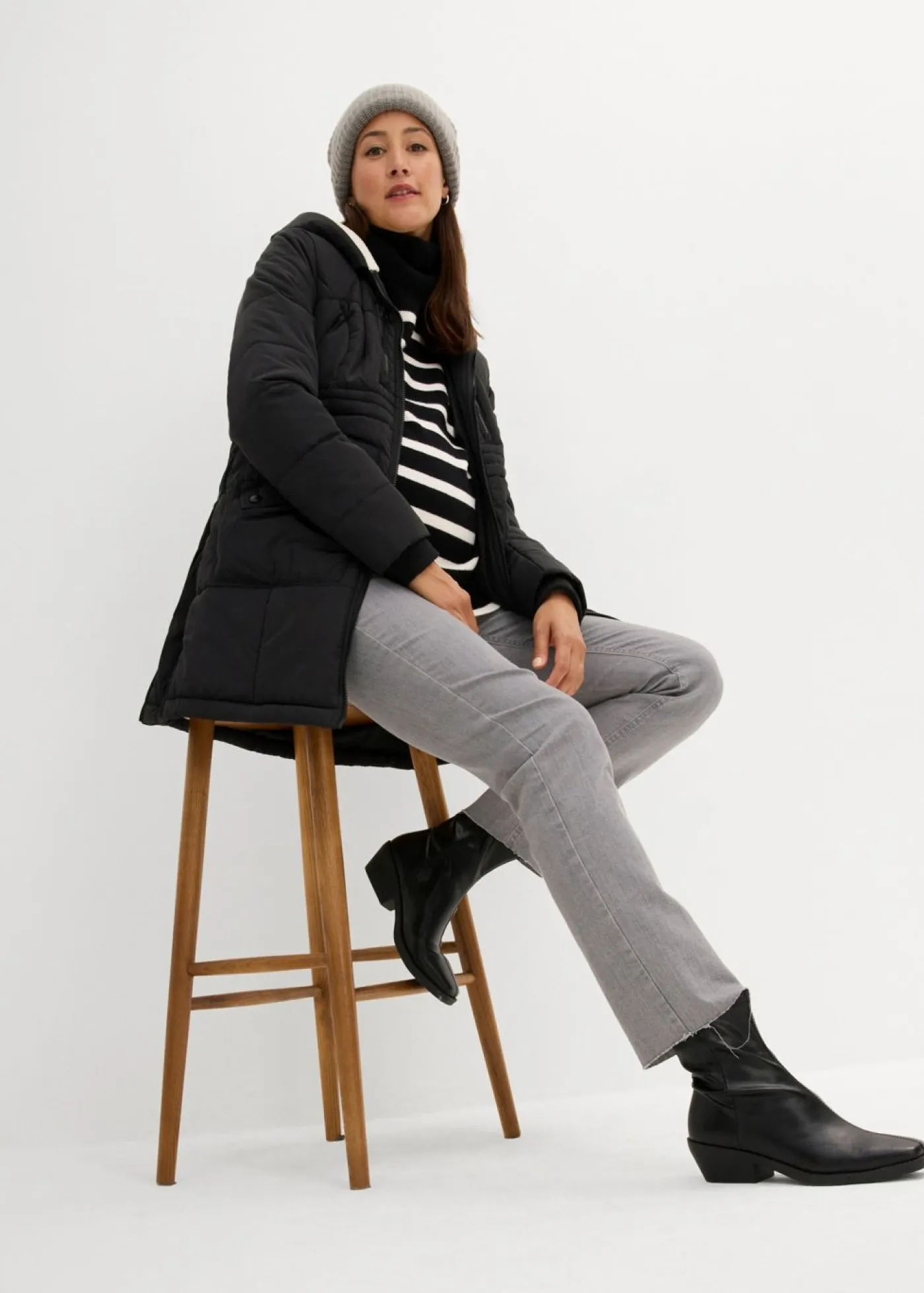 bonprix bonprix Premamá>Chaqueta premamá 3 en 1 con inserto de porteo Negro