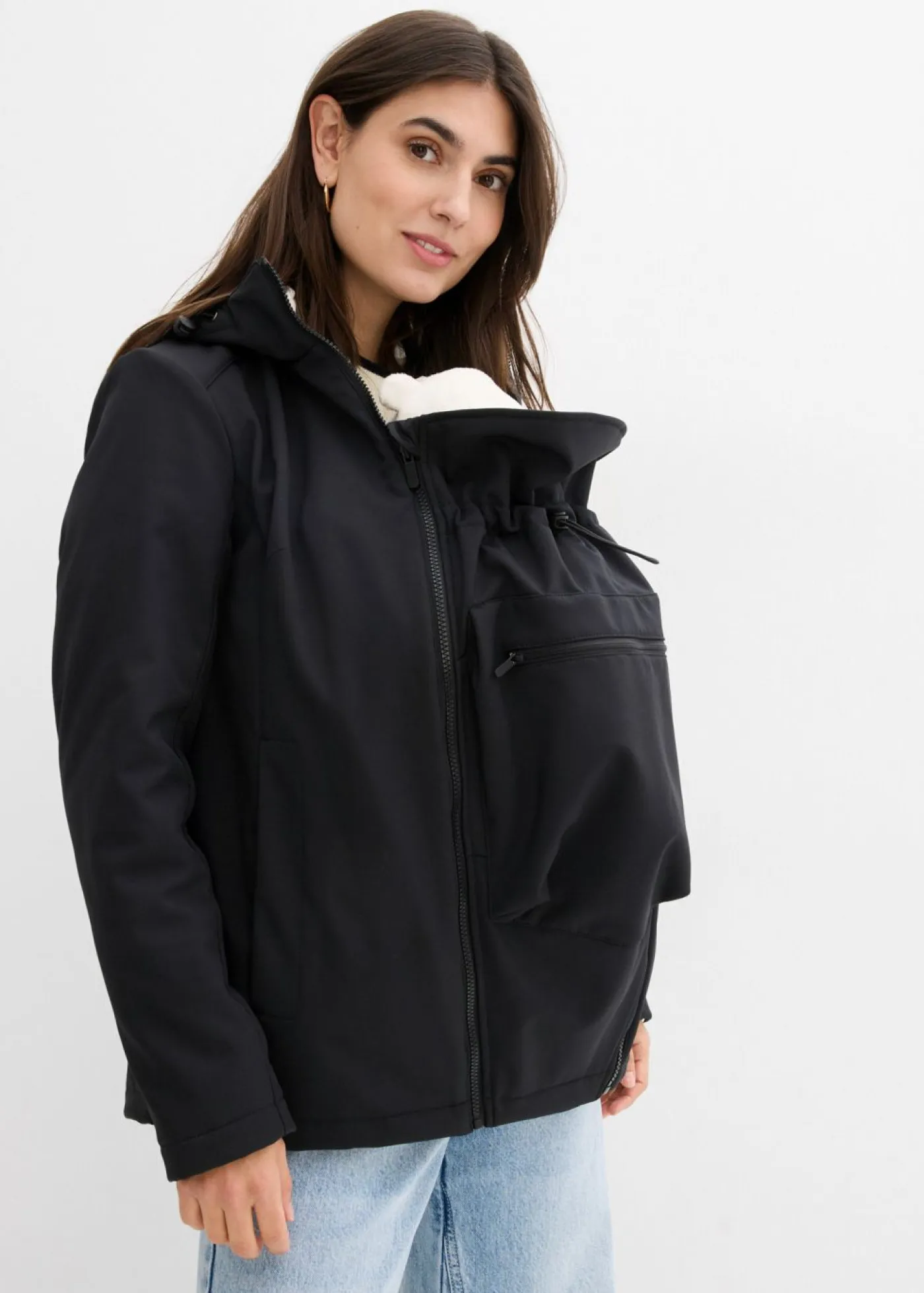 Mujer bonprix bonprix Chaqueta premamá de porteo 6 en 1 con forro polar extraíble