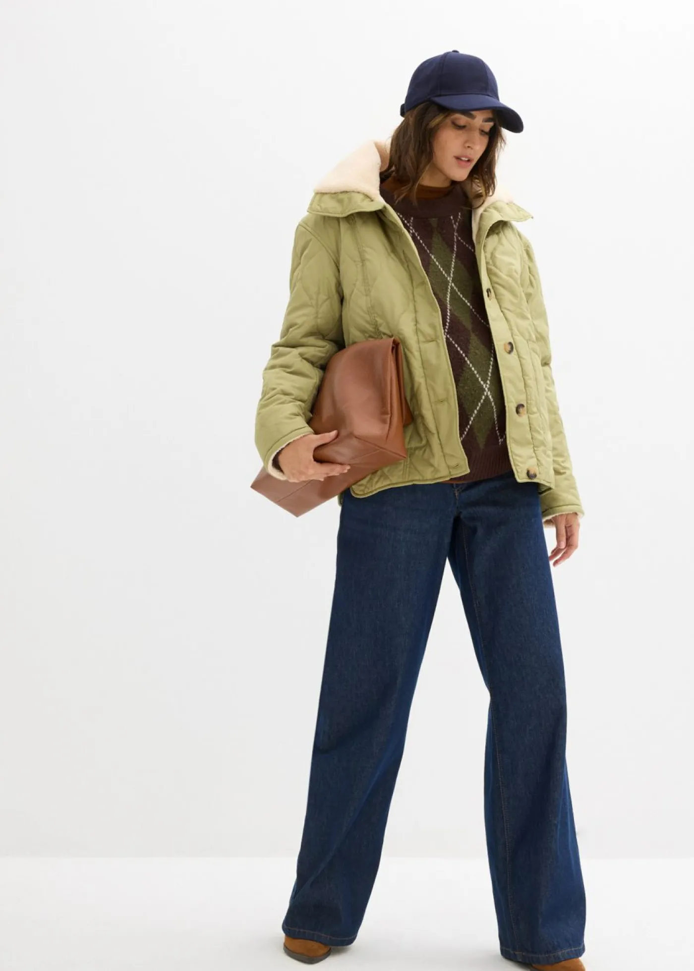 bonprix bonprix Premamá>Chaqueta premamá ligera 3 en 1 con forro polar e inserto de porteo Verde caqui