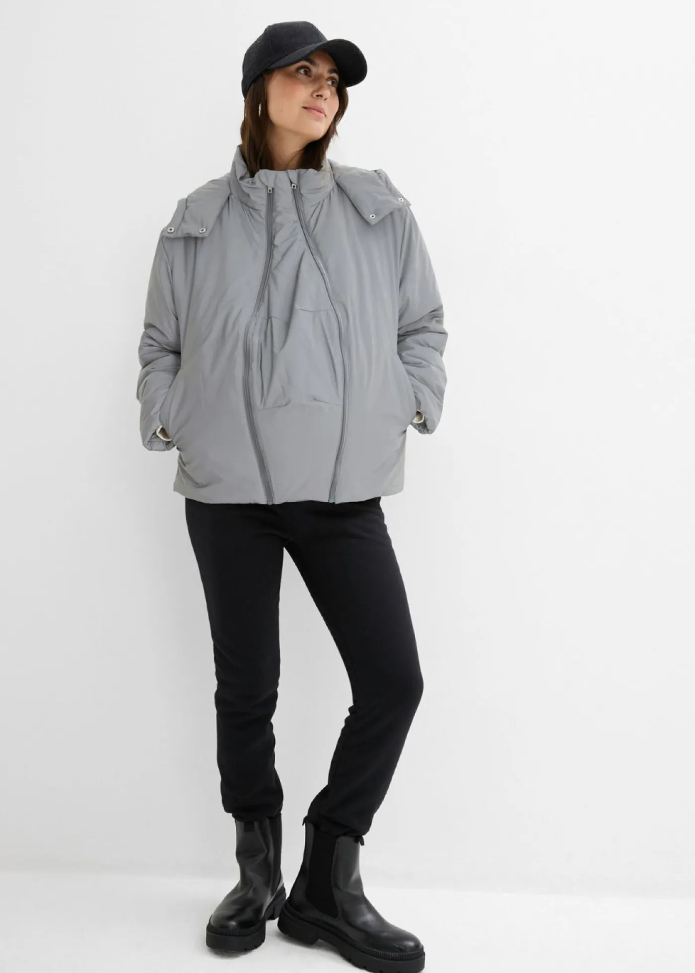 bonprix bonprix Premamá>Chaqueta premamá reflectante 3 en 1 con inserto para porteo y para el embarazo Gris