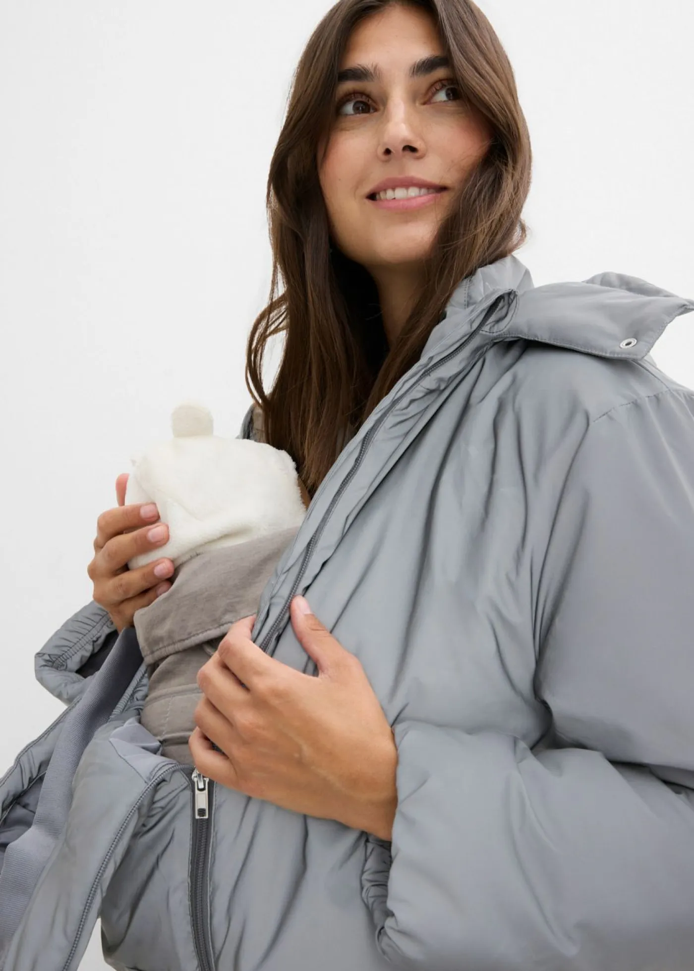 bonprix bonprix Premamá>Chaqueta premamá reflectante 3 en 1 con inserto para porteo y para el embarazo Gris