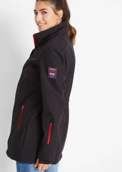 Mujer bonprix bonprix Chaqueta softshell elástica con diseño largo y tejido repelente al agua