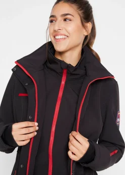 Mujer bonprix bonprix Chaqueta softshell elástica con diseño largo y tejido repelente al agua