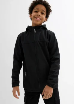bonprix bonprix Ropa 9 A 16 Años·Chaquetas Y Ropa Outdoor|Ropa 9 A 16 Años·Novedades>Chaqueta softshell repelente al agua con capucha Negro