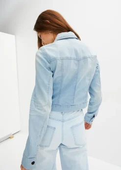 Mujer bonprix bonprix Chaqueta vaquera con inserto de encaje