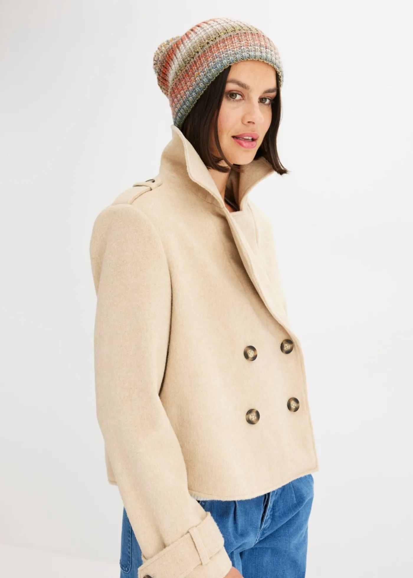 bonprix bonprix Chaquetas Y Abrigos>Chaquetón marinero Beige