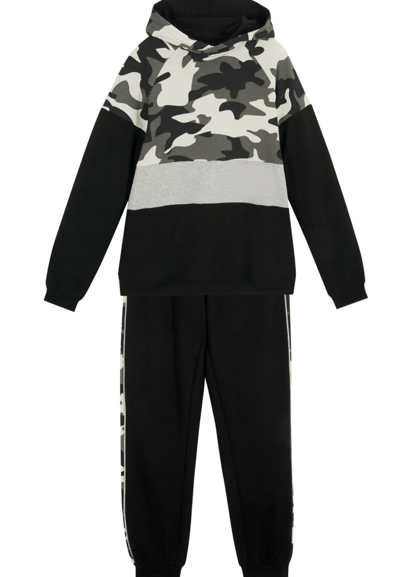 bonprix bonprix Ropa 9 A 16 Años·Sudaderas Y Jerséis|Ropa 9 A 16 Años·Pantalones>Chándal de algodón orgánico puro (conjunto de 2 piezas) Negro estampado