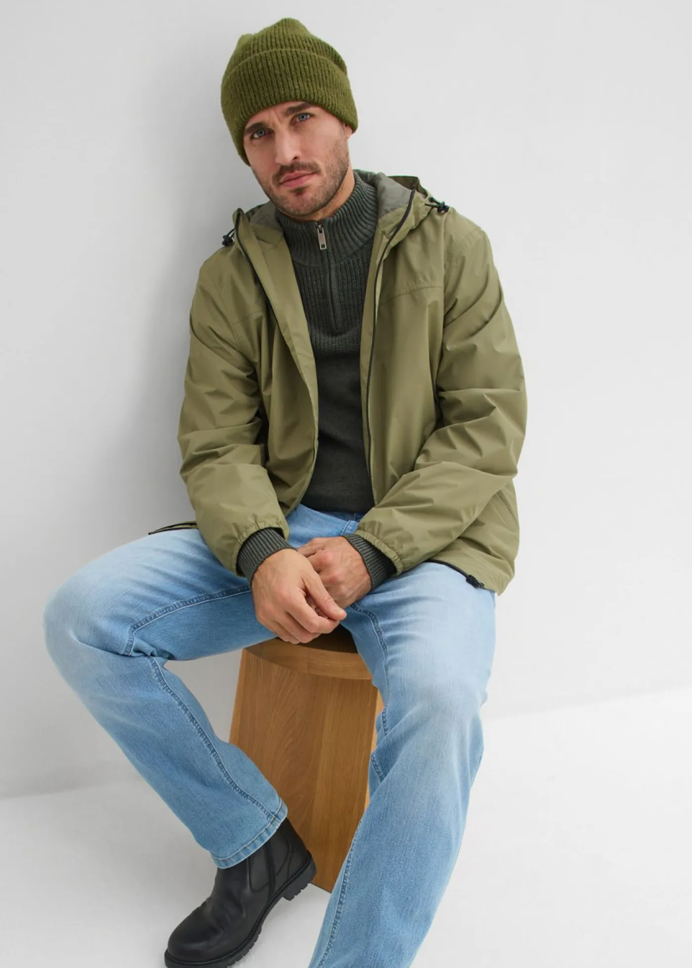 bonprix bonprix Chaquetas Y Abrigos·Chaquetas Impermeables|Chaquetas Y Abrigos·Chaquetas>Chubasquero impermeable Verde oliva