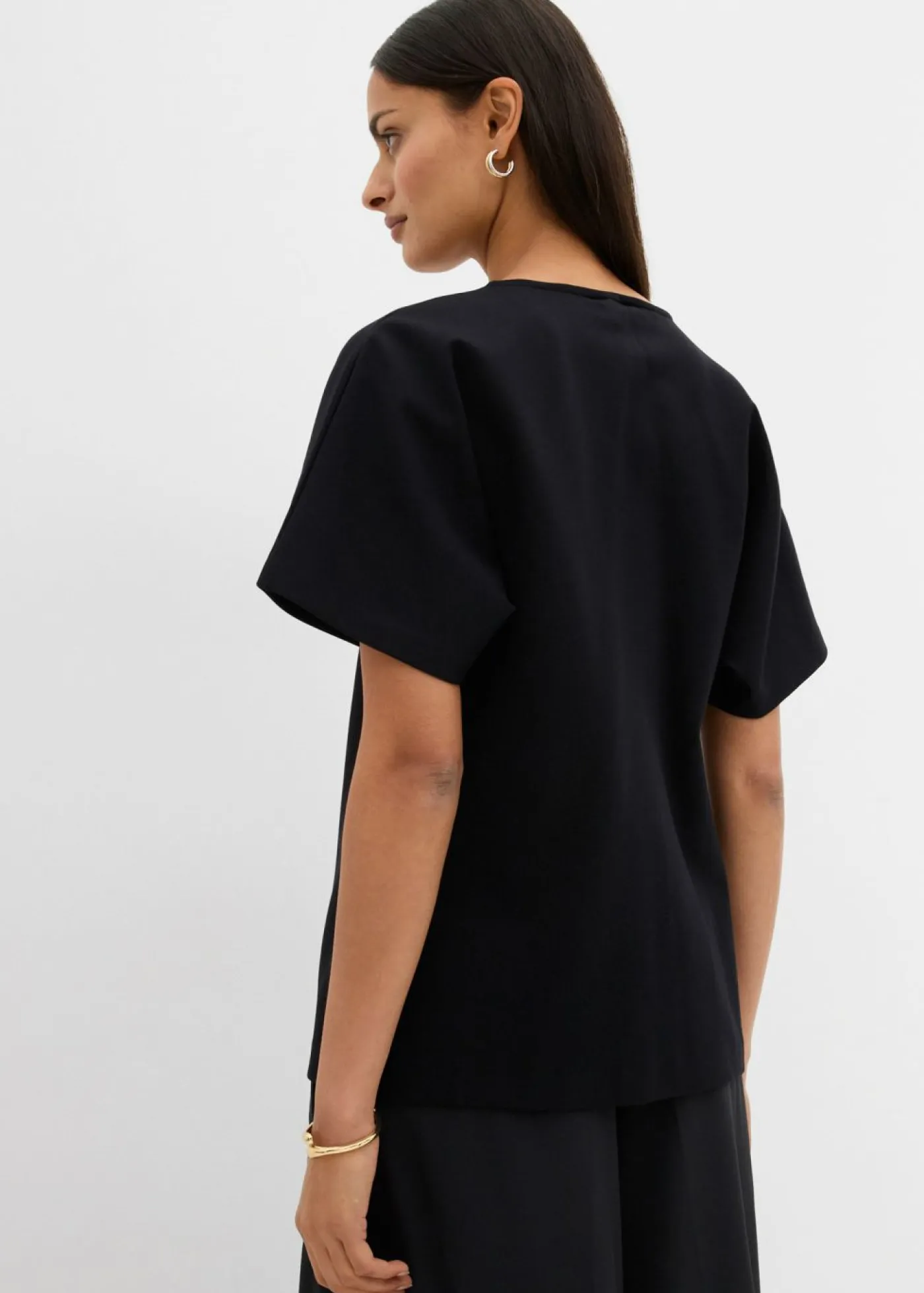 bonprix bonprix Esenciales|Ropa Cómoda>Cómodo chaleco de tejido Punto di Roma con botones decorativos Negro