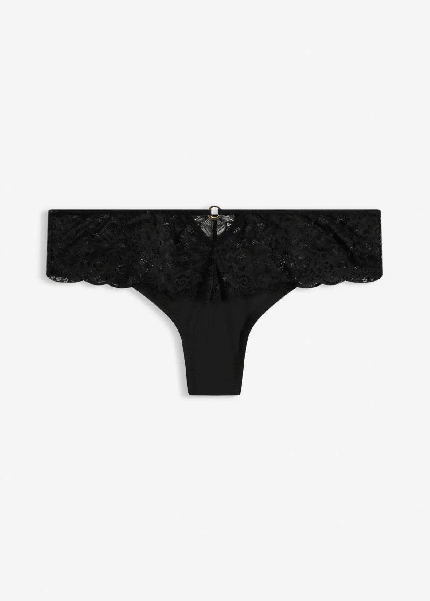 bonprix bonprix Lencería|Bragas>Cómodo tanga con encaje de flores Negro