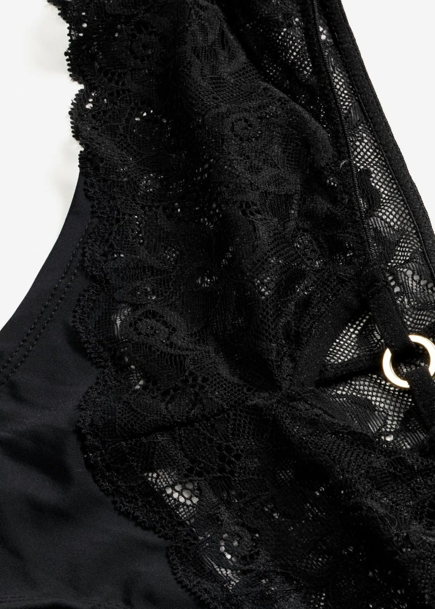 bonprix bonprix Lencería|Bragas>Cómodo tanga con encaje de flores Negro