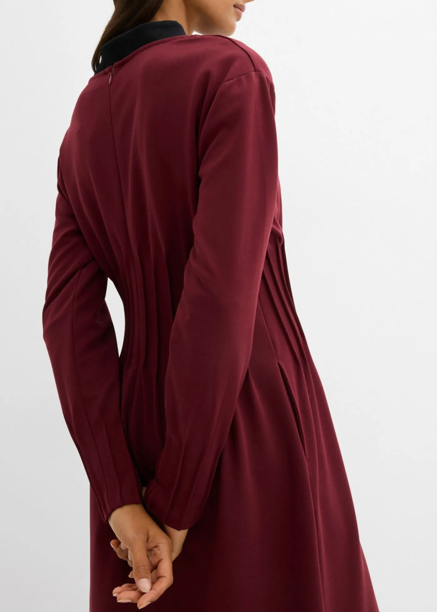 Mujer bonprix bonprix Cómodo vestido de mezcla de viscosa con pinzas decorativas