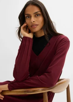 Mujer bonprix bonprix Cómodo vestido de mezcla de viscosa con pinzas decorativas