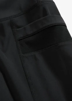 bonprix bonprix Ropa Deportiva|Pantalones>Cómodos leggings deportivos con malla y bolsillo para móvil Negro
