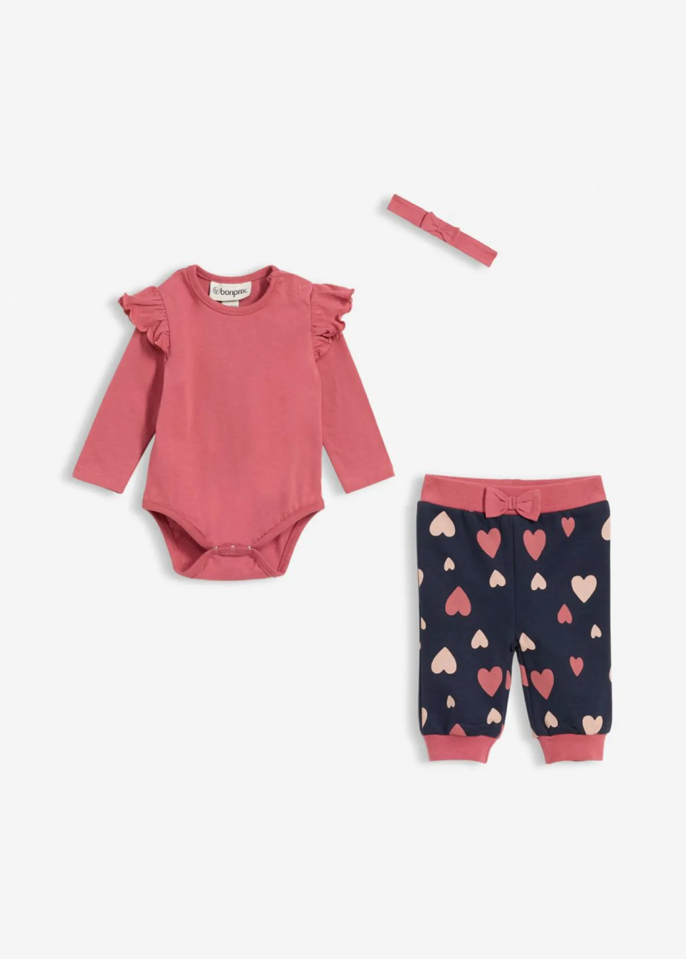 Niños bonprix bonprix Conjunto de body + pantalón + diadema (3 piezas)