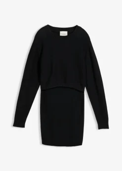 bonprix bonprix Premamá>Conjunto de jersey y falda de algodón orgánico para durante y después del embarazo (2 piezas) Negro