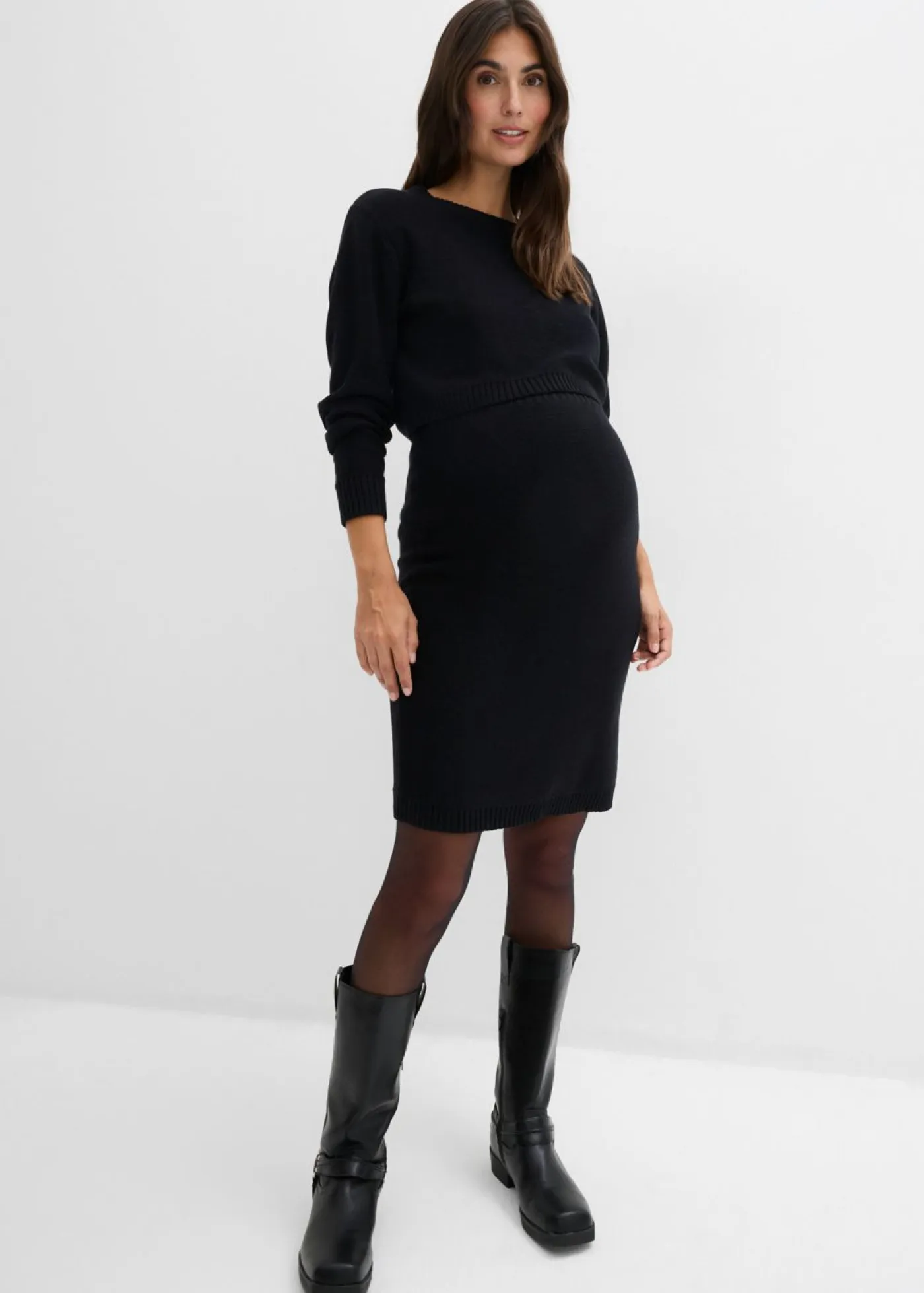 bonprix bonprix Premamá>Conjunto de jersey y falda de algodón orgánico para durante y después del embarazo (2 piezas) Negro