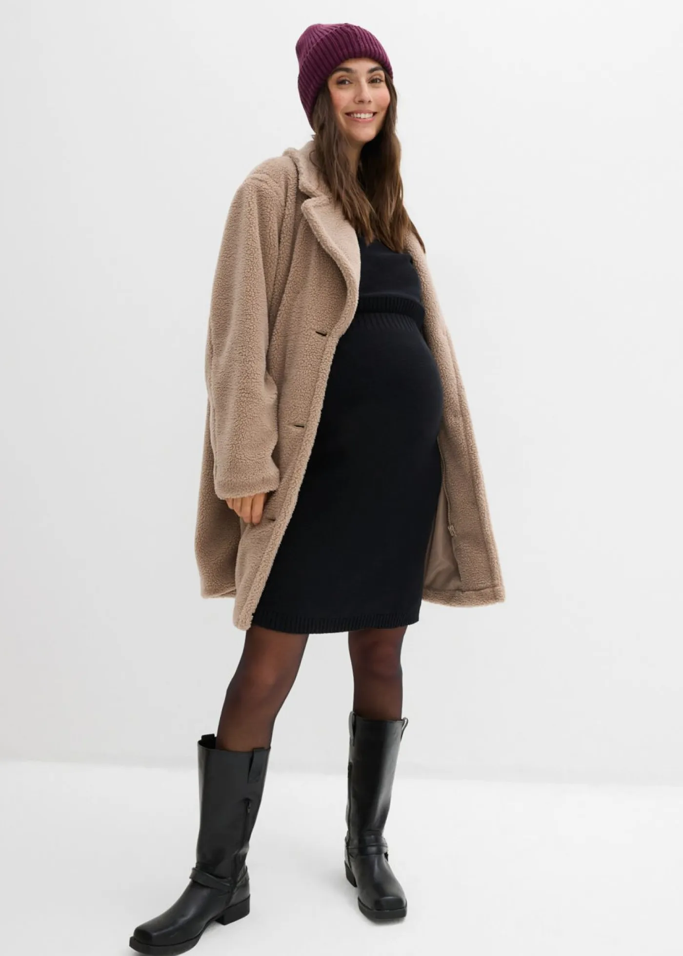 bonprix bonprix Premamá>Conjunto de jersey y falda de algodón orgánico para durante y después del embarazo (2 piezas) Negro